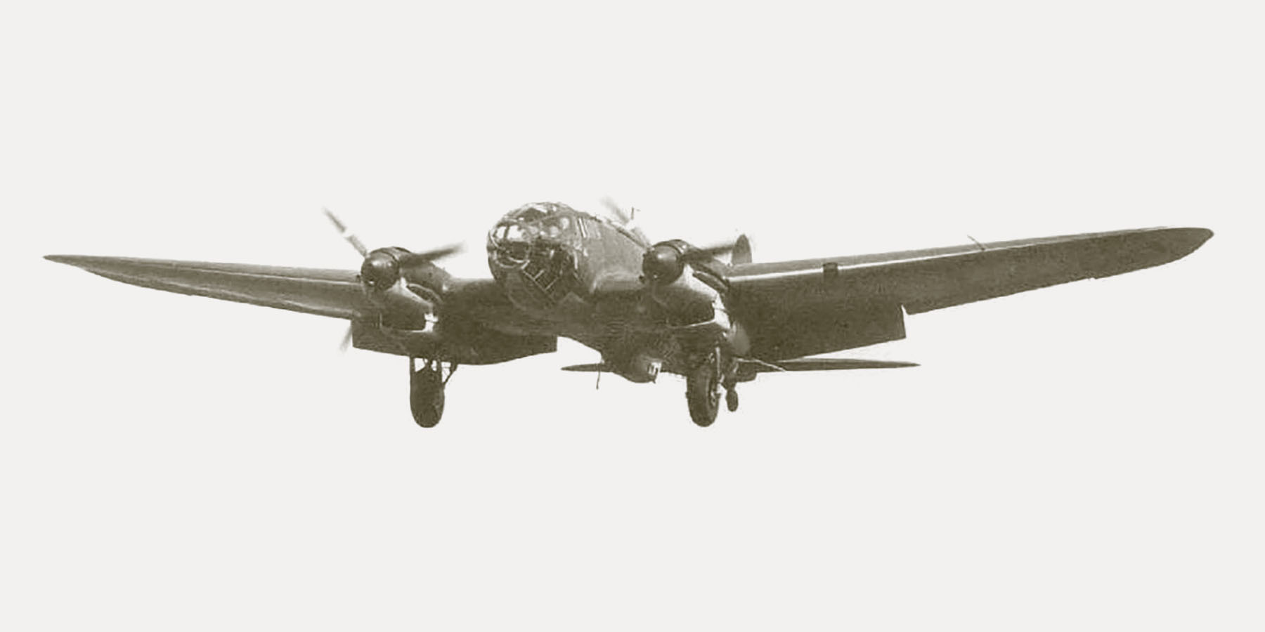 Heinkel He 111H on approach to land with full flaps 01